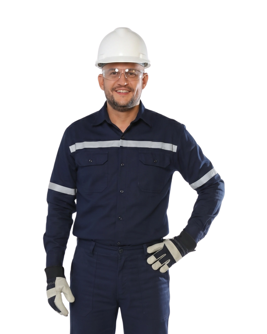 EPI personalizado de segurança no trabalho com faixas refletivas